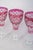 Boho Chic Bohemian Pink Crystal Wine Glasses with Cut Decoration, 1940s, Set of 5 For Sale - Image 3 of 5