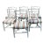 Set of 6 Vintage Painted Mahogany Chippendale Ribbon Back Dining Chairs With New Perennials Striped Fabric For Sale