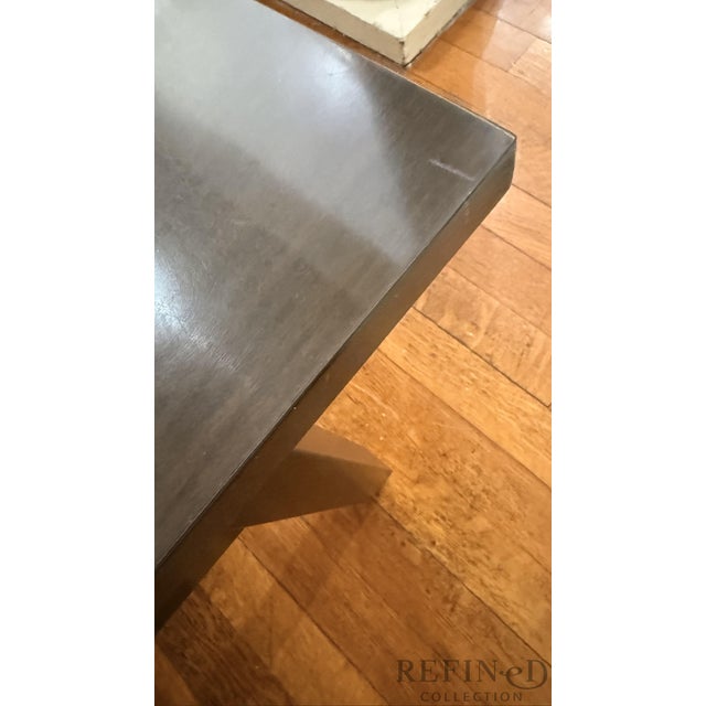1960s Edward Wormley for Dunbar Laminate Top Coffee Table With Brass Sabots, 48” Mid-Century Modern For Sale - Image 9 of 16