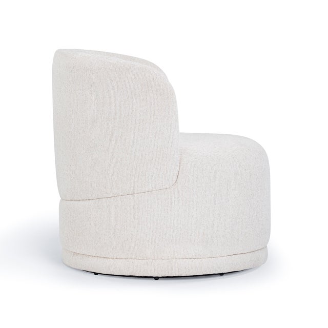 2020s Massa Textured Beige Swivel Accent Chair For Sale - Image 5 of 8