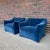 Tentazione lounge chair by Mario Bellini, recovered in a deep blue faux Mohair fabric.