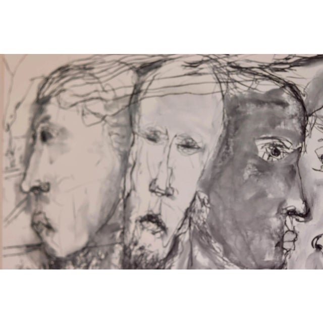 Lennart Ason, Faces, 1960s, Large Mixed Media For Sale - Image 6 of 10
