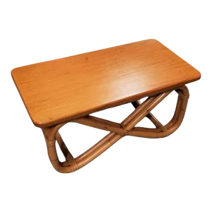1950s Restored Paul Frankl Style Double Strand Figure Eight Legs Mahogany Coffee Table