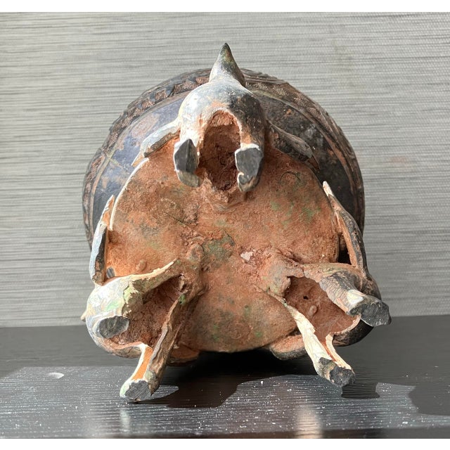 Antique Qing Dynasty Era Chinese Bronze Vessel W/ 3d-Birds, 18" T. X 6" W. For Sale - Image 10 of 12