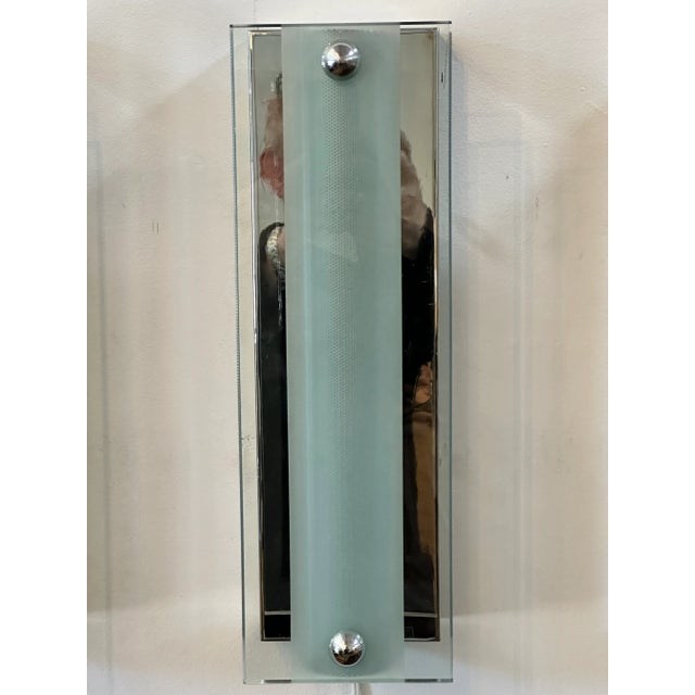 Pair of Mid Century Modern Art Deco Style Powder Room Wall Sconces. This listing is for one pair of sconces but we...