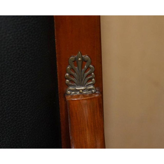 Black Leather and Cherrywood Grange Paris Captain's Chair from Harrods London For Sale - Image 6 of 18