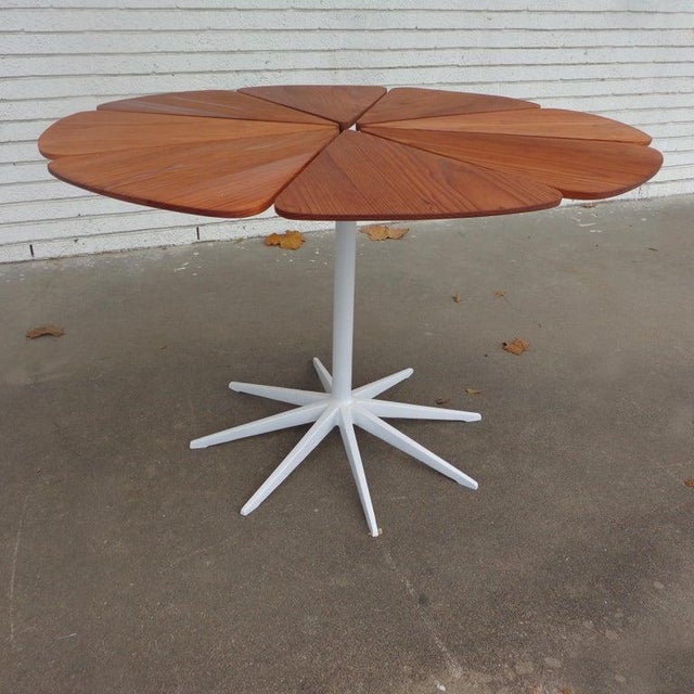 Early Richard Schultz 42-inch Redwood Petal Dining Table Restored Rare Richard Schultz Petal Dining Table, circa 1960s....