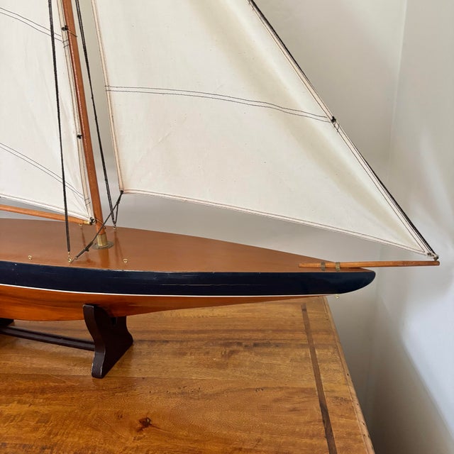 Vintage Coastal Scale Model of Sail Boat For Sale - Image 9 of 12