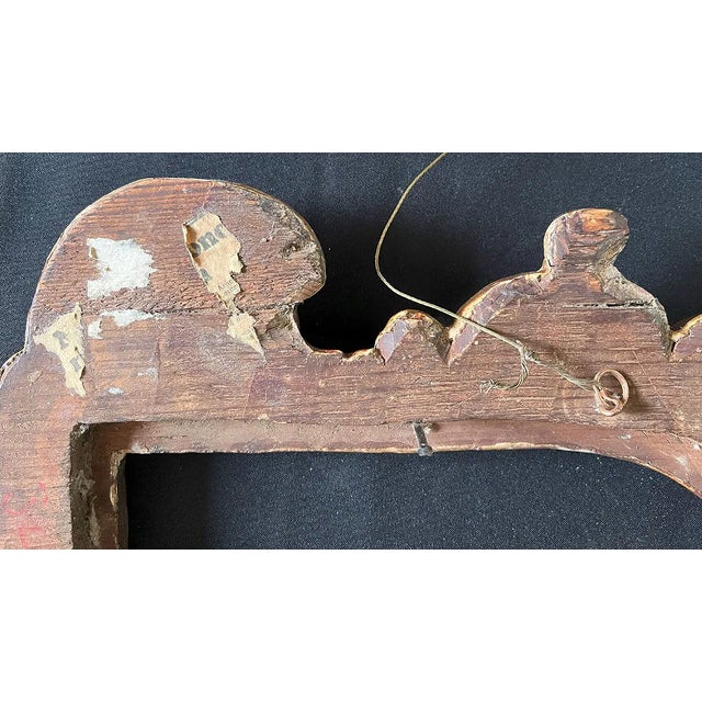 17th Century Annunciation Painting in Elaborate Giltwood Baroque Frame For Sale - Image 16 of 18