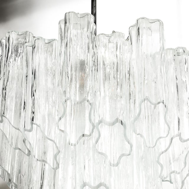 Mid-Century Modernist Hand-Blown Murano Angular Tronchi Glass Chandelier For Sale - Image 15 of 18