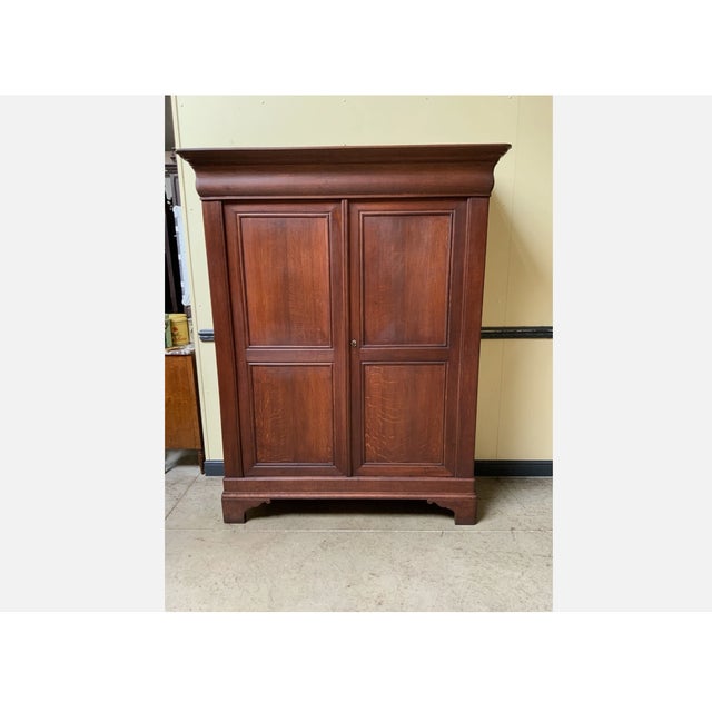 Antique Louis Philippe Wardrobe in Oak, 1880 For Sale - Image 4 of 10