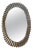 Early 21st Century Modern Murano Glass Oval Mirror with Brass Trim For Sale