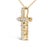 Contemporary 14K Yellow Gold 1/2 Cttw Lab Grown Diamond 11 Stone Cross Pendant Necklace For Sale - Image 3 of 5