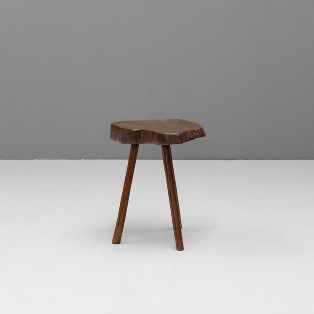 Three legged Elm root top table. Circa 1900.