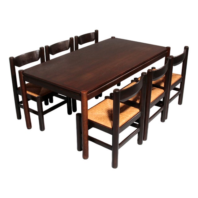 Dining Table and Chairs by Vico Magistretti, 1970, Set of 7 For Sale