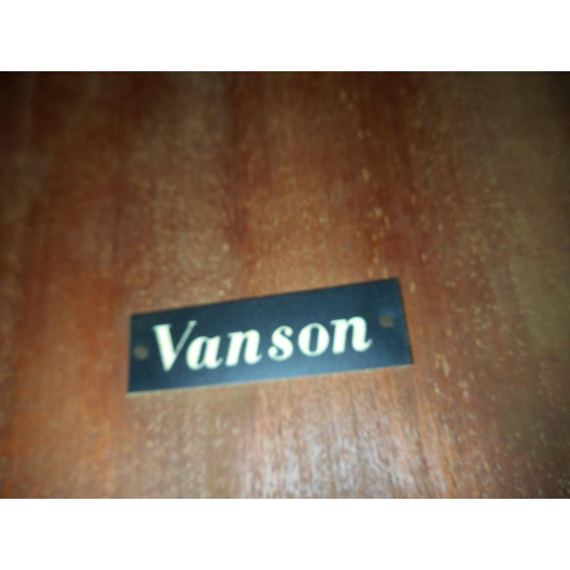 Burnt Orange 1960s Mid-Century Modern Drop-Leaf Bar Cart by Vanson For Sale - Image 8 of 11