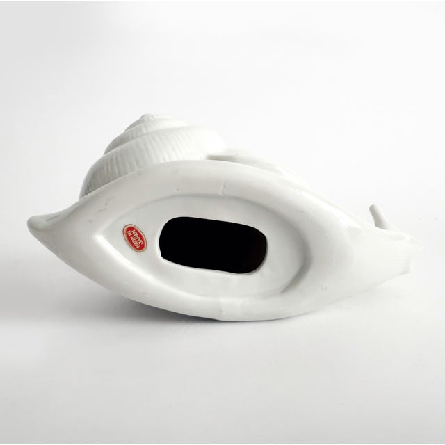 Ceramic Vintage White Ceramic Snail Family Figurine Cottagecore - Large For Sale - Image 7 of 9