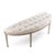 The Louis Curve Bench from Zentique is a French Louis XVI demilune bench with a natural linen padded seat on a stained oak...