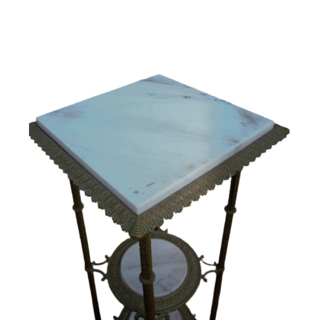 Victorian Antique Victorian Style Three Tier Marble Occasional Side Table For Sale - Image 3 of 8