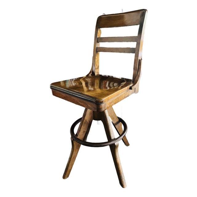 Vintage Industrial Drafting Stool by Gunlocke For Sale