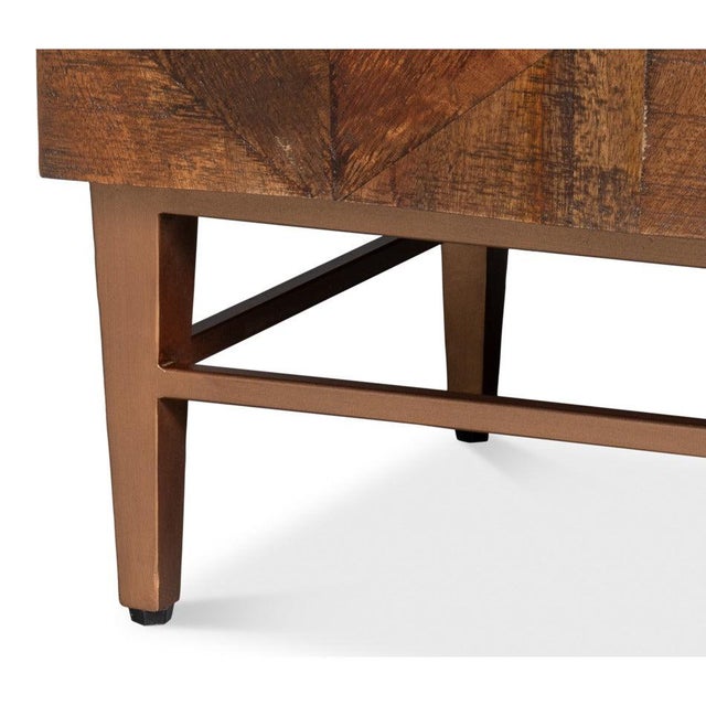 Geometric Parquetry Sideboard in Honey Brown For Sale In Raleigh - Image 6 of 12