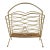MCM Lacquered Brass & Teak Wood Magazine Lp Newspaper Rack Holder For Sale