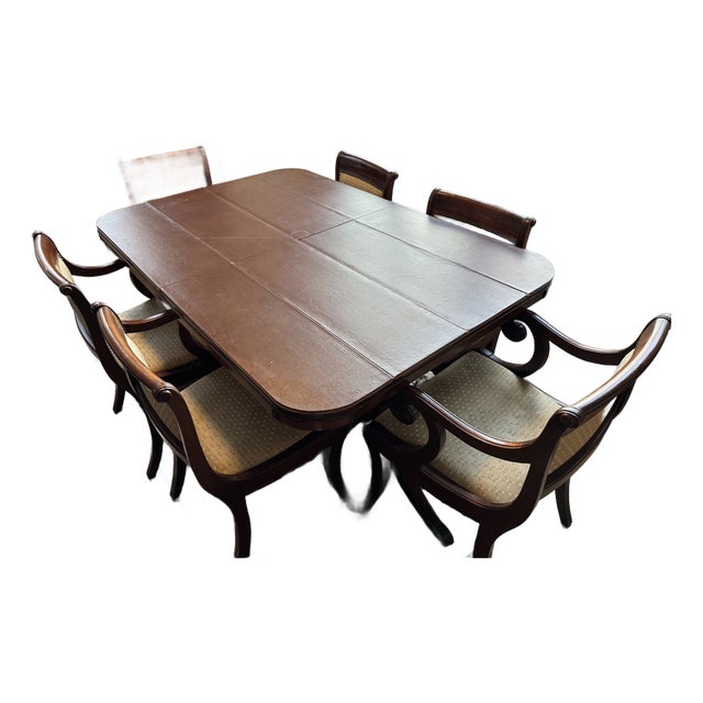 Mid Century (1940’s) Drexel New Hampton Court Dining Table and Chairs For Sale
