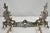 Gold Antique French Louis XV Patinated Brass Bronze Small Fireplace Andirons & Fender For Sale - Image 8 of 12