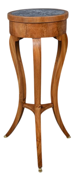 Restoration Cherrywood and Marble Pedestal Table, Early 19th Century