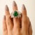 Carat&her Large Lotus Bonheur Ring With Pear Drop Gemstone & Cz Studded in Silver Size 6 For Sale - Image 6 of 12