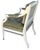 French Nancy Corzine Directoire Style White Painted Green Chenille Upholstered Arm Chair - 1 of 6 For Sale - Image 3 of 3