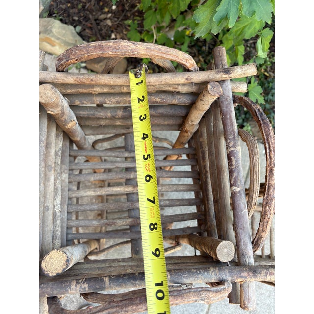 Bentwood Plant Stand, Vintage Handmade With Willow Folk Art (2) Two-Tier Rustic Twig For Sale In Dallas - Image 6 of 12
