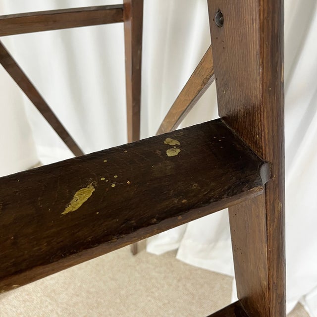 Wood Large Wooden Painters Stepladder, 1940s For Sale - Image 7 of 13