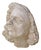 Expressive White Bust of a Man with Mustache and Long Hair, 1960s, Clay For Sale