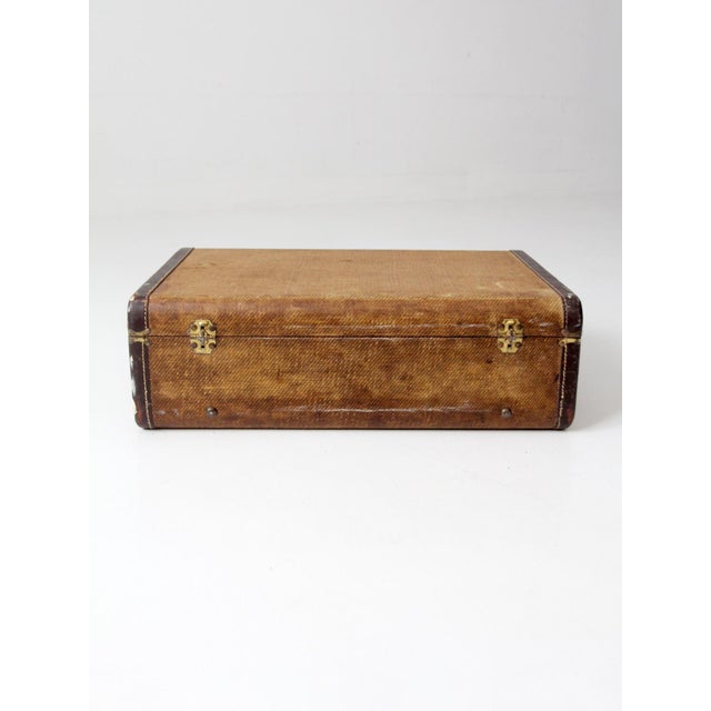 Animal Skin Vintage 1950s Jc Higgins Tweed Suitcase For Sale - Image 7 of 9