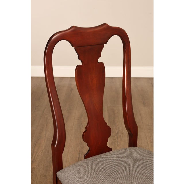 Queen Anne Style Set Of Four Cherry Side Dining Chairs For Sale - Image 4 of 18