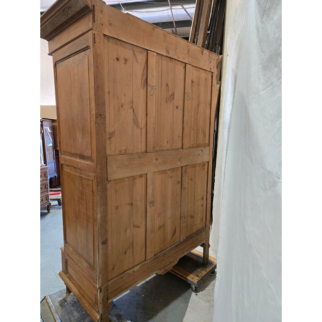 Antique French Provincial Pine Armoire | Louis XVI Revival For Sale - Image 4 of 12