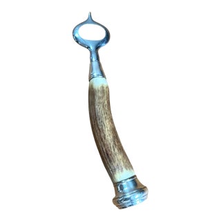 Vintage Horn and Sterling Silver Bottle Opener For Sale