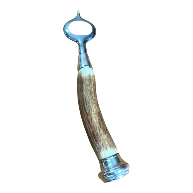 Vintage Horn and Sterling Silver Bottle Opener For Sale