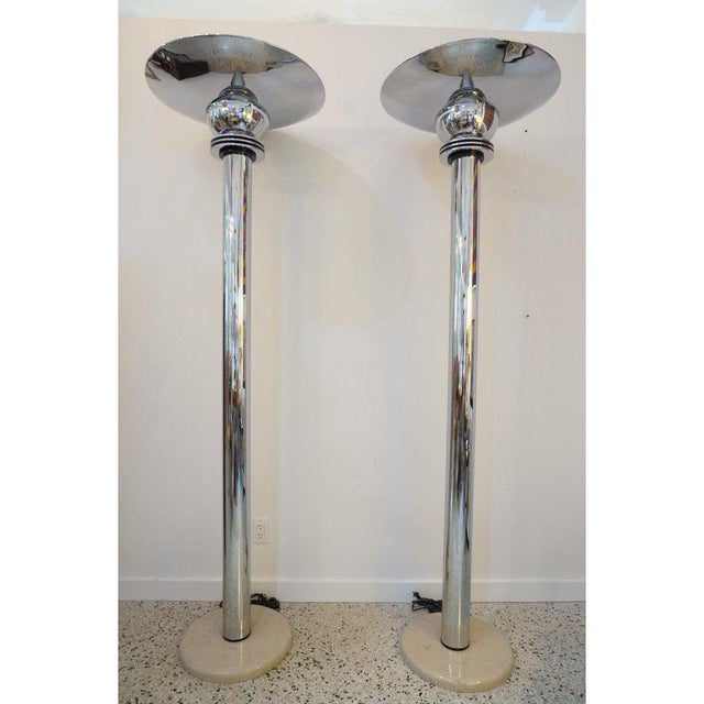 Jay Spectre Torcheres Art Deco Revival Floor Lamps For Sale In West Palm - Image 6 of 12