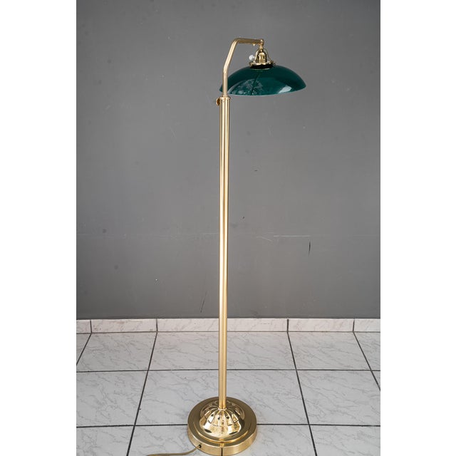 Adjustable Art Deco Floor Lamp with Original Green Shade, 1920s For Sale - Image 4 of 18