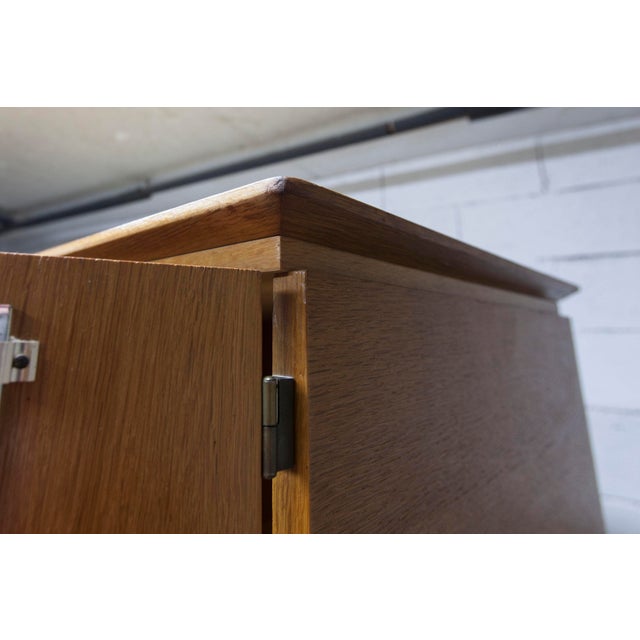 Brown French Wardrobe with Compass Legs, Doors, Mirror and Drawer, 1960s For Sale - Image 8 of 18