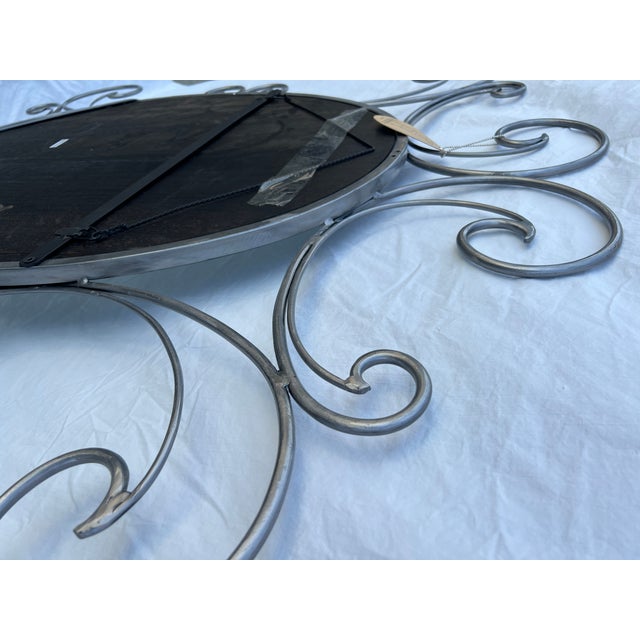 Silver Metal Mirror With Scroll Work For Sale - Image 16 of 18