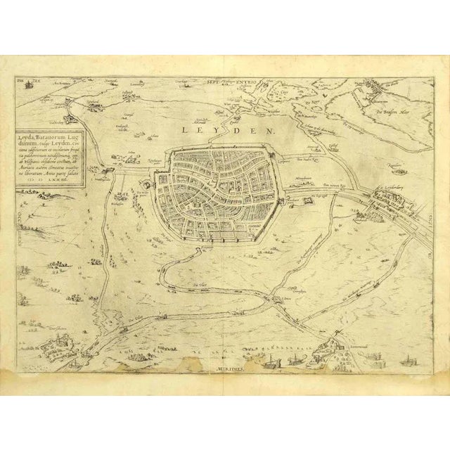 Franz Hogenberg - View of Leiden - Original Etching - Late 1500 For Sale - Image 3 of 3