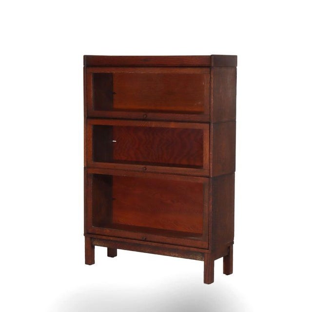 Arts & Crafts Arts & Crafts Lundstrom Quarter Sawn Oak Stack Barrister Bookcase C1910 For Sale - Image 3 of 15