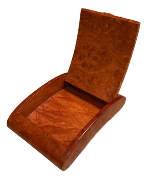 Collectible Vintage Antique Small Wooden Box Burlwood Cigarette Jewelry