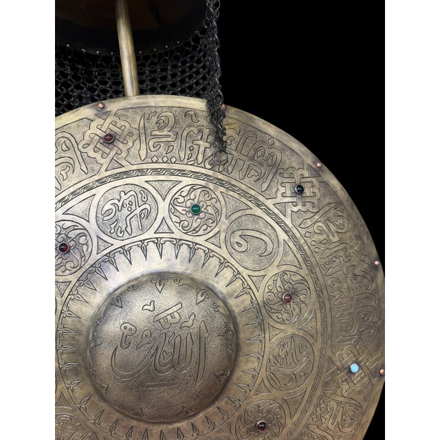 Turkish Brass Calligraphy Helmet Shield Set For Sale - Image 15 of 18