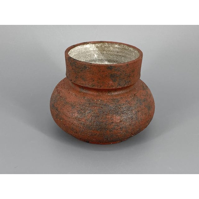 Mid-Century Modern Studio Ceramic Vase in Reddish-Brown, 1960 For Sale - Image 3 of 12