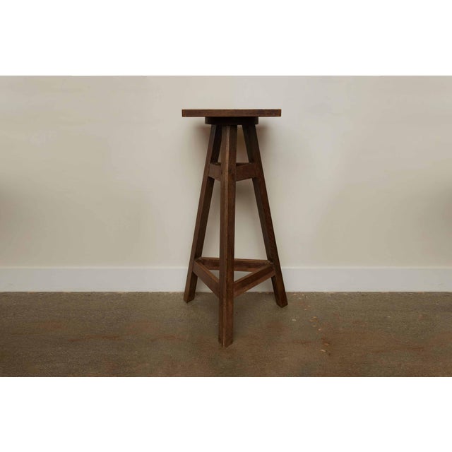 Vintage Wood Sculpture Stand From France, Circa 1950 For Sale - Image 9 of 10