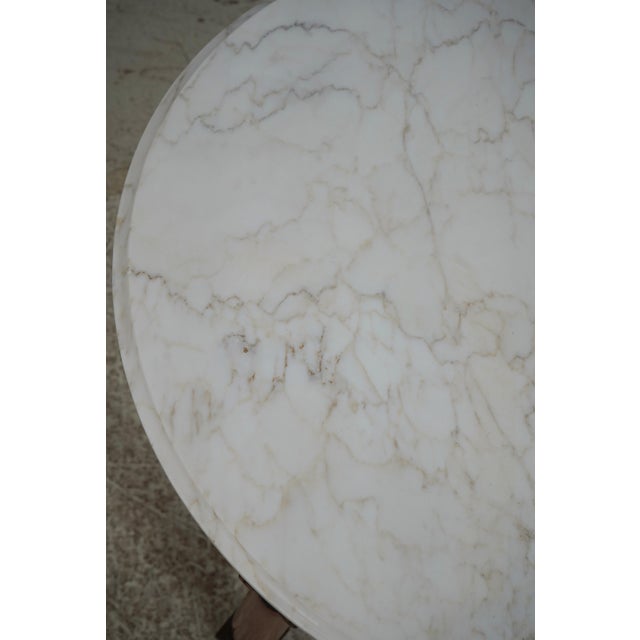 Pair French Empire Marble Top Round Lamp Tables For Sale - Image 12 of 14